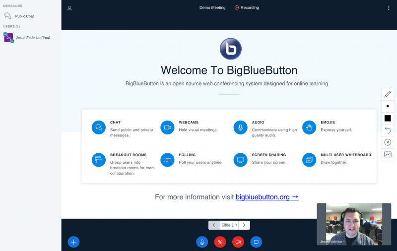 مروری بر قابلیت های big blue button