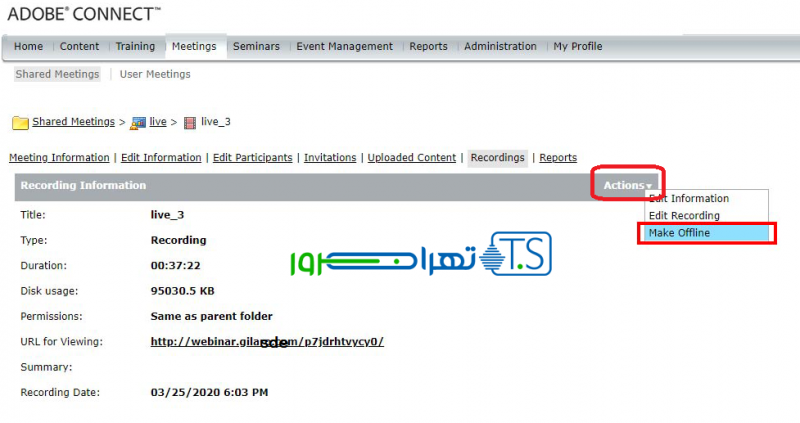 کلاس های ضبط شده در ادوب کانکت