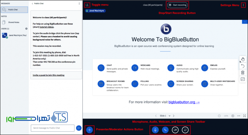 کلاس انلاین بیگ بلو باتن