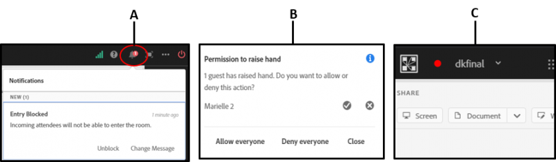 کار با اعلان ها و حضور غیاب در ادوب کانکت