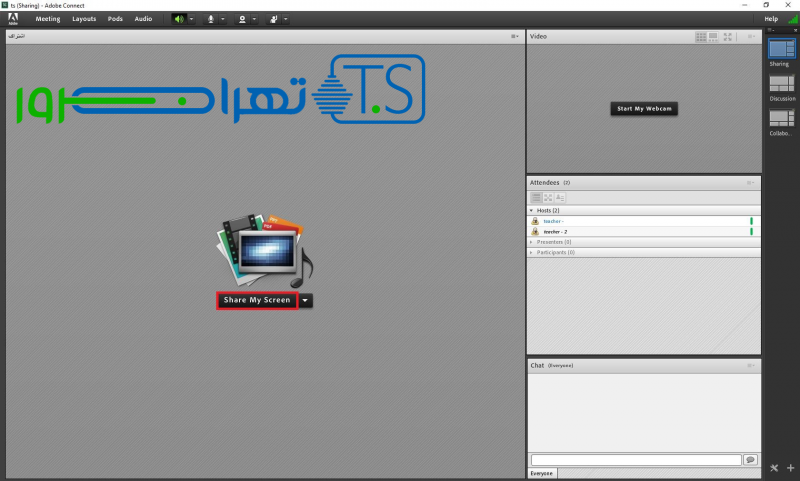 اشتراک گذاری دسکتاپ در کلاس مجازی ادوب کانکت