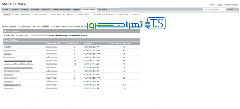 گزارشگیری در سرویس های اختصاصی ادوب کانکت