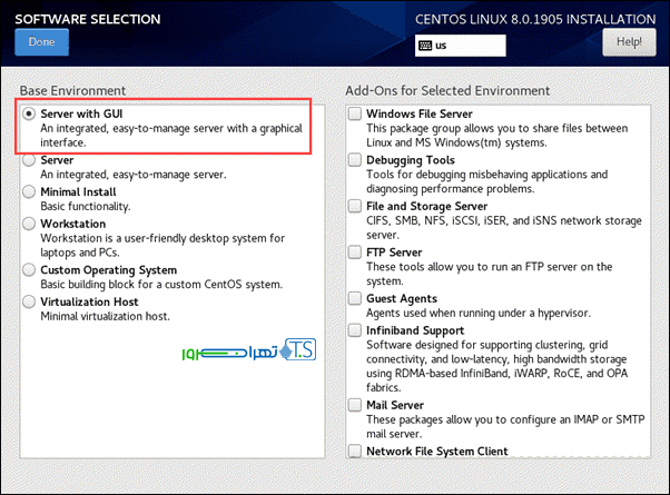 تنظیمات و نصب سیستم عامل Cent OS 8