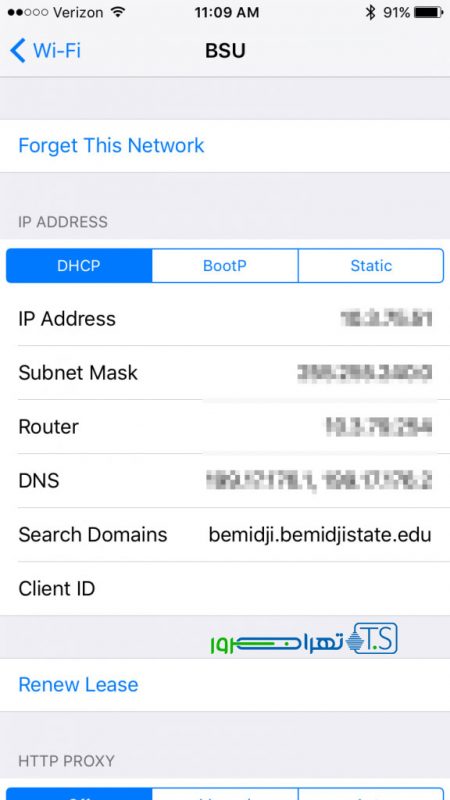 حذف شبکه Wi-Fi اضافی در سیتم عامل ایفون