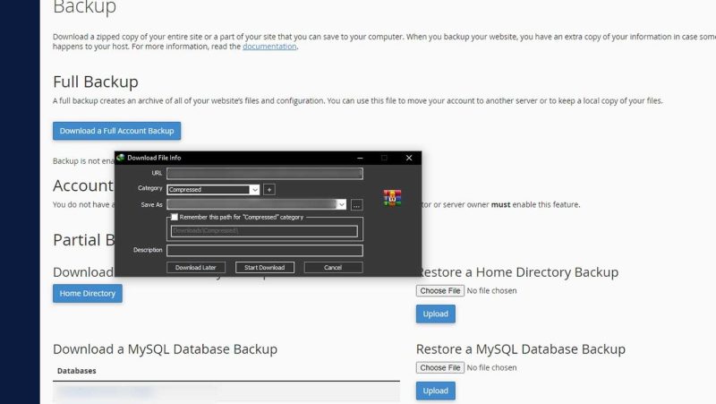 بکاپ گیری در سی پنل 3